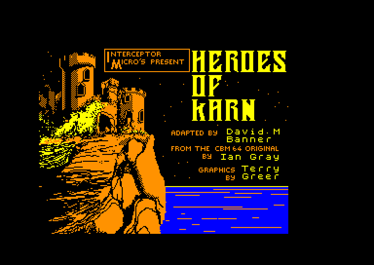 screenshot of the Amstrad CPC game Heroes of karn